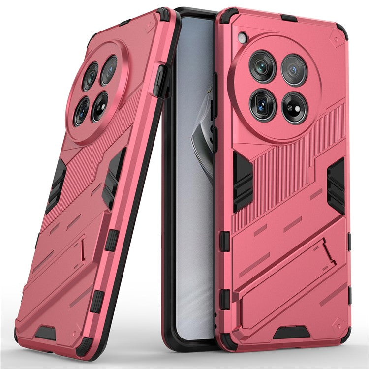 Case for OnePlus 12 5G Built-in Kickstand Dual-Layer TPU+PC Phone Cover - Rose