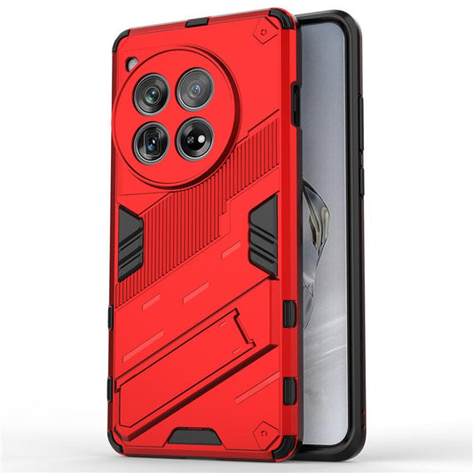 Case for OnePlus 12 5G Built-in Kickstand Dual-Layer TPU+PC Phone Cover - Red