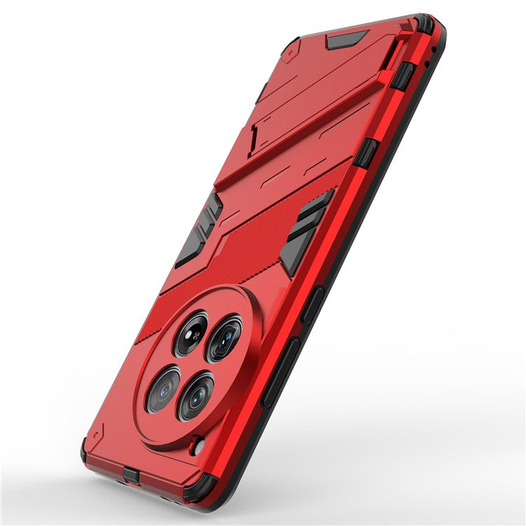 Case for OnePlus 12 5G Built-in Kickstand Dual-Layer TPU+PC Phone Cover - Red