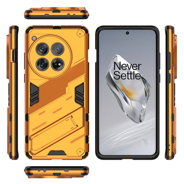 Case for OnePlus 12 5G Built-in Kickstand Dual-Layer TPU+PC Phone Cover - Orange
