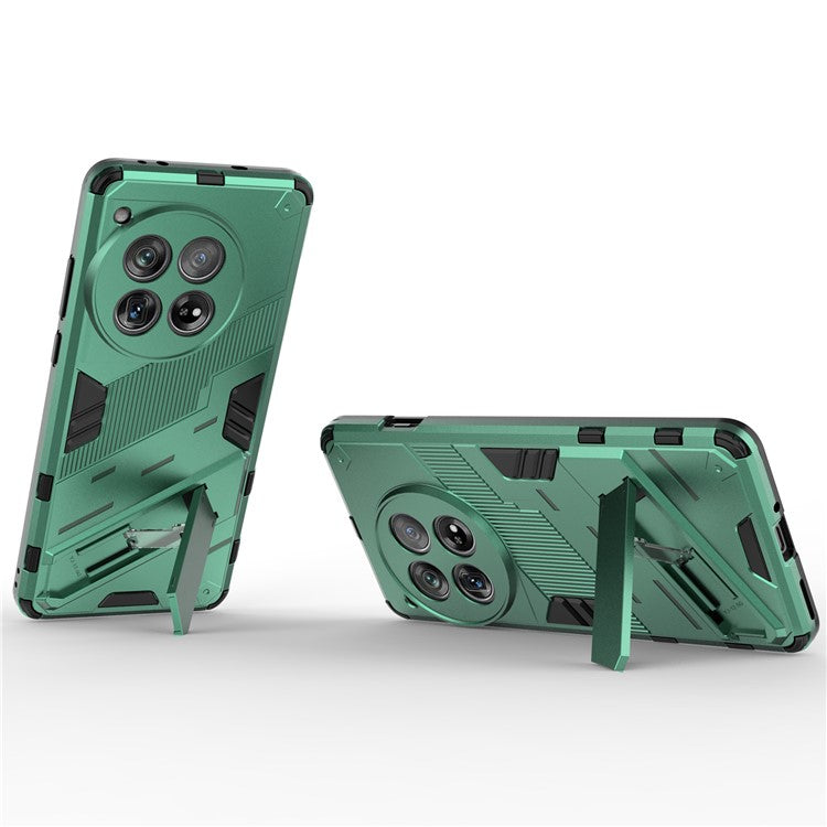 Case for OnePlus 12 5G Built-in Kickstand Dual-Layer TPU+PC Phone Cover - Green