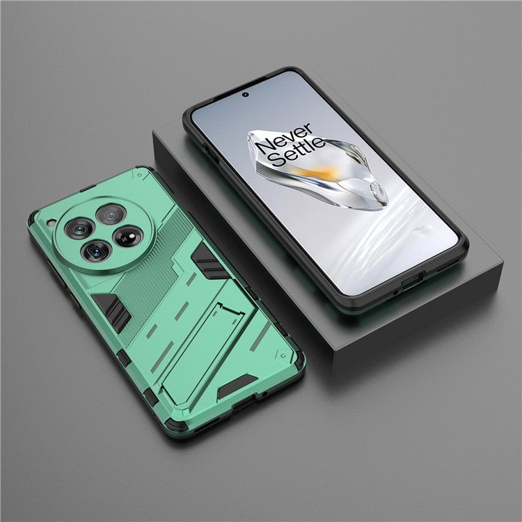 Case for OnePlus 12 5G Built-in Kickstand Dual-Layer TPU+PC Phone Cover - Green