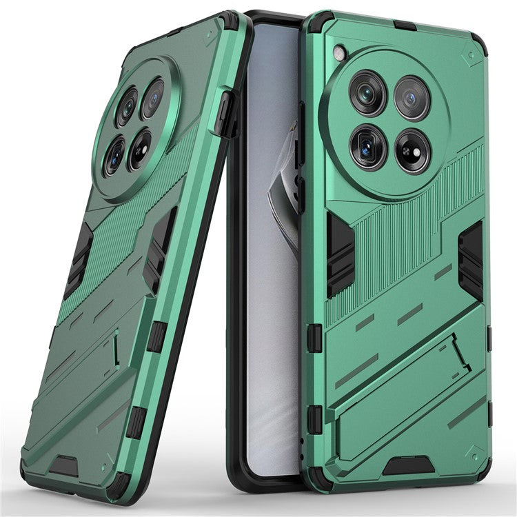 Case for OnePlus 12 5G Built-in Kickstand Dual-Layer TPU+PC Phone Cover - Green