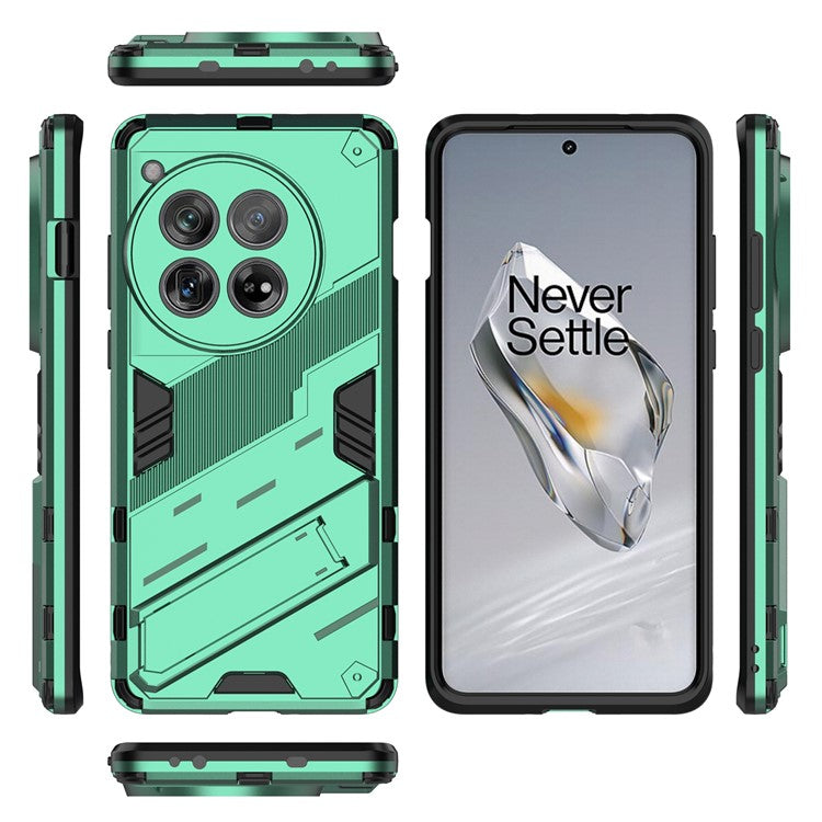 Case for OnePlus 12 5G Built-in Kickstand Dual-Layer TPU+PC Phone Cover - Green