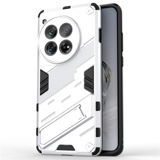 Case for OnePlus 12 5G Built-in Kickstand Dual-Layer TPU+PC Phone Cover - White
