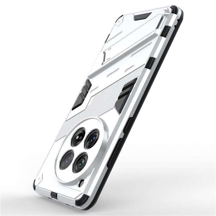 Case for OnePlus 12 5G Built-in Kickstand Dual-Layer TPU+PC Phone Cover - White
