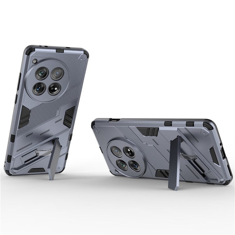 Case for OnePlus 12 5G Built-in Kickstand Dual-Layer TPU+PC Phone Cover - Dark Blue