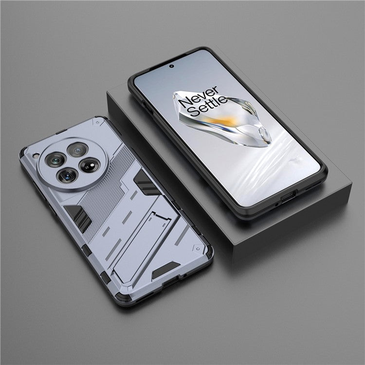 Case for OnePlus 12 5G Built-in Kickstand Dual-Layer TPU+PC Phone Cover - Dark Blue