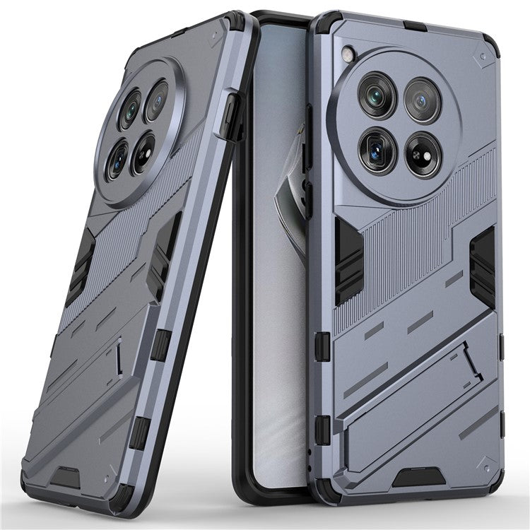 Case for OnePlus 12 5G Built-in Kickstand Dual-Layer TPU+PC Phone Cover - Dark Blue