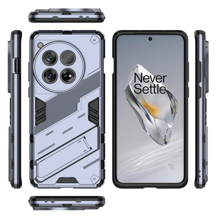Case for OnePlus 12 5G Built-in Kickstand Dual-Layer TPU+PC Phone Cover - Dark Blue