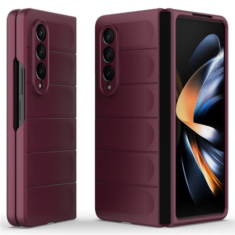 For Samsung Galaxy Z Fold4 5G Phone Case Hard PC Impact Resistant Cover - Wine Red