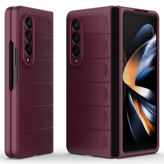 For Samsung Galaxy Z Fold4 5G Phone Case Hard PC Impact Resistant Cover - Wine Red