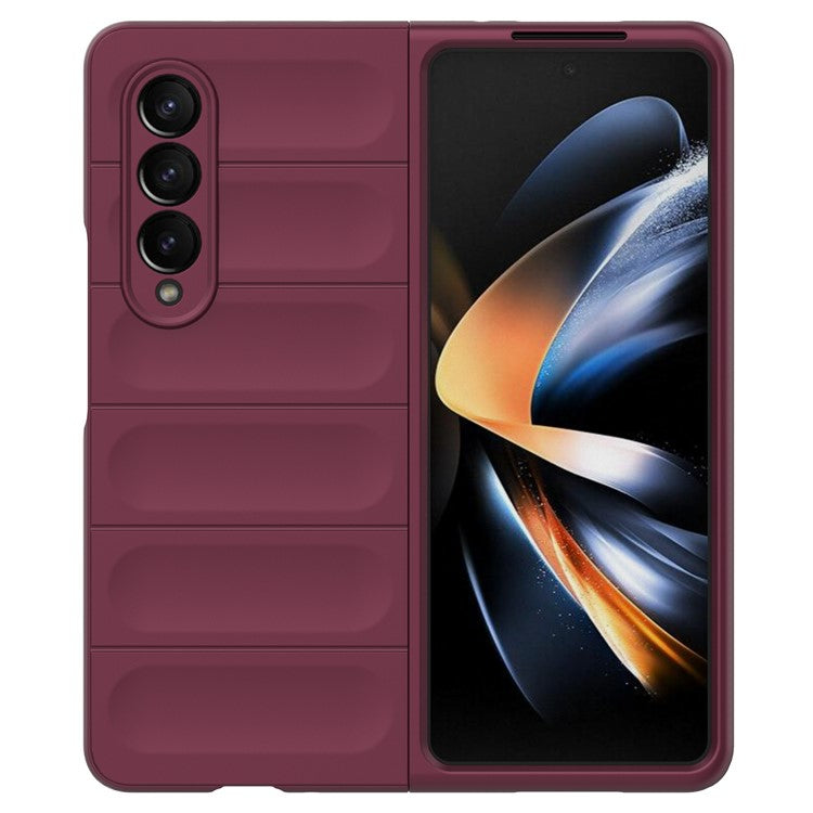 For Samsung Galaxy Z Fold4 5G Phone Case Hard PC Impact Resistant Cover - Wine Red