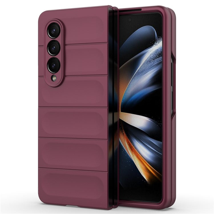 For Samsung Galaxy Z Fold4 5G Phone Case Hard PC Impact Resistant Cover - Wine Red