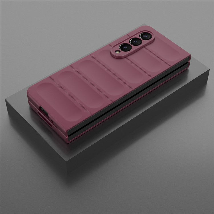 For Samsung Galaxy Z Fold4 5G Phone Case Hard PC Impact Resistant Cover - Wine Red