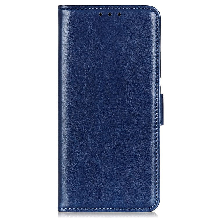 For OnePlus 12 5G Flip Leather Phone Cover Crazy Horse Pattern Design - Blue