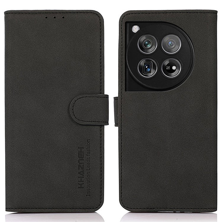 KHAZNEH For OnePlus 12 5G Wallet Phone Case Leather Protective Sleeve - Black