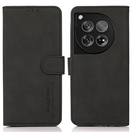 KHAZNEH For OnePlus 12 5G Wallet Phone Case Leather Protective Sleeve - Black