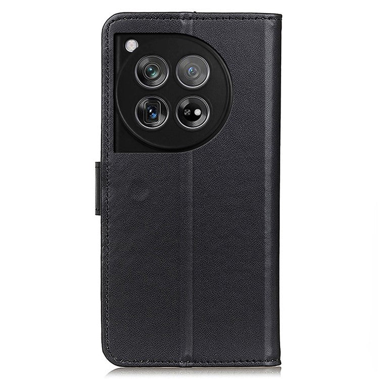 For OnePlus 12 5G Leather Case Wallet Protective Phone Cover - Black