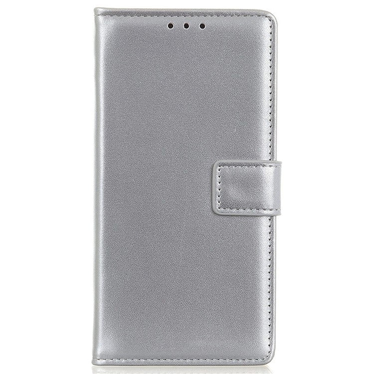 For OnePlus 12 5G Leather Case Wallet Protective Phone Cover - Silver