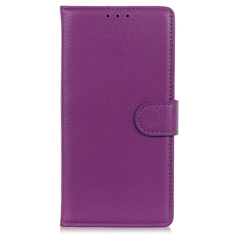 For OnePlus 12 5G Classic Litchi Grain Leather Case Phone Wallet Cover - Purple