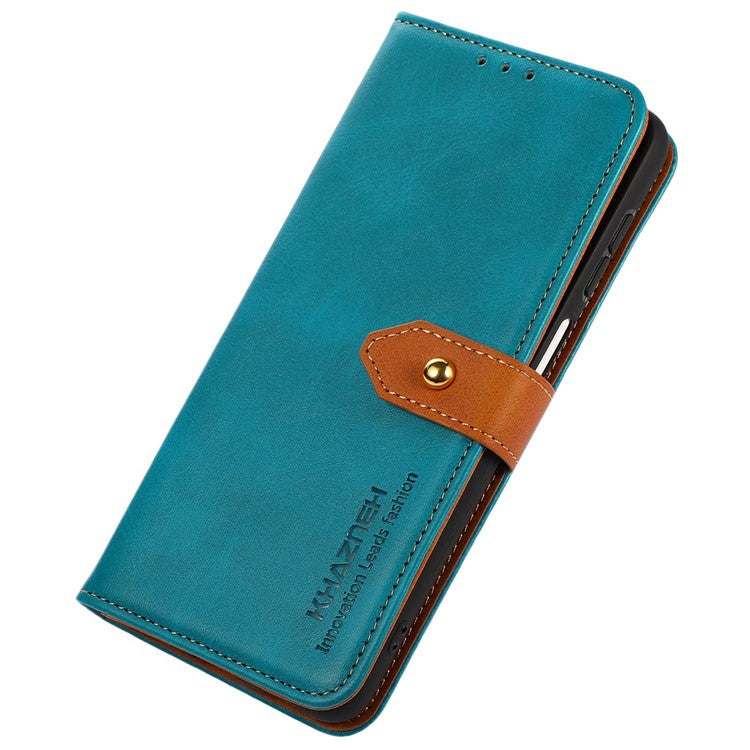 KHAZNEH For OnePlus 12 5G Case PU Leather+TPU Cowhide Texture Phone Guard Cover - Blue
