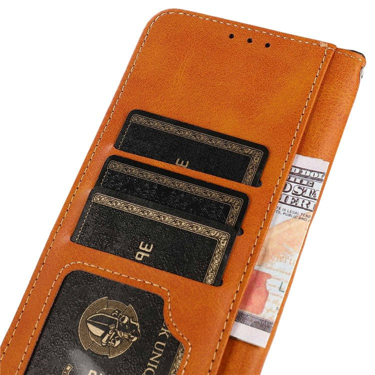 KHAZNEH For OnePlus 12 5G Case PU Leather+TPU Cowhide Texture Phone Guard Cover - Black