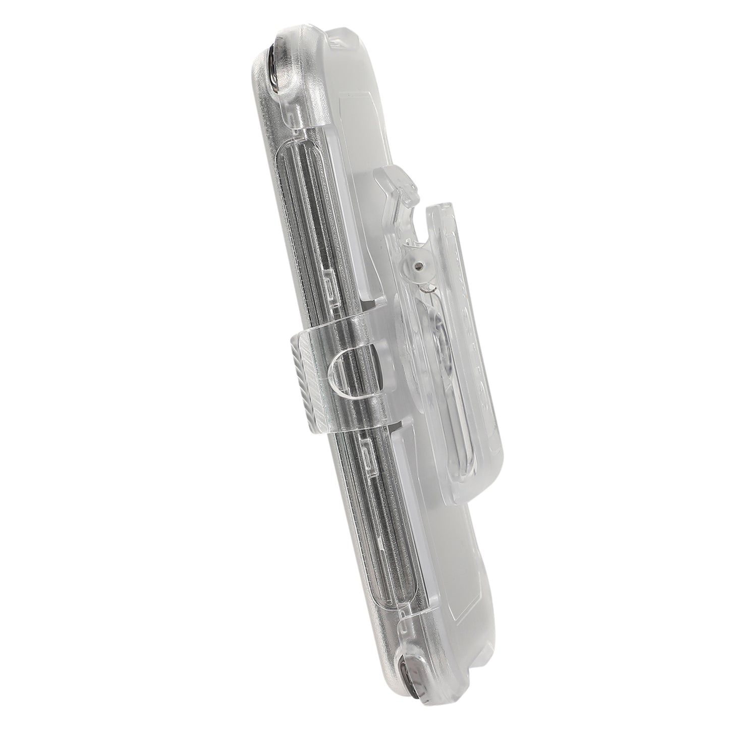 For Samsung Galaxy S24+ Slide Belt Holster Phone Case Kickstand Matte Cover - Transparent Sapphire