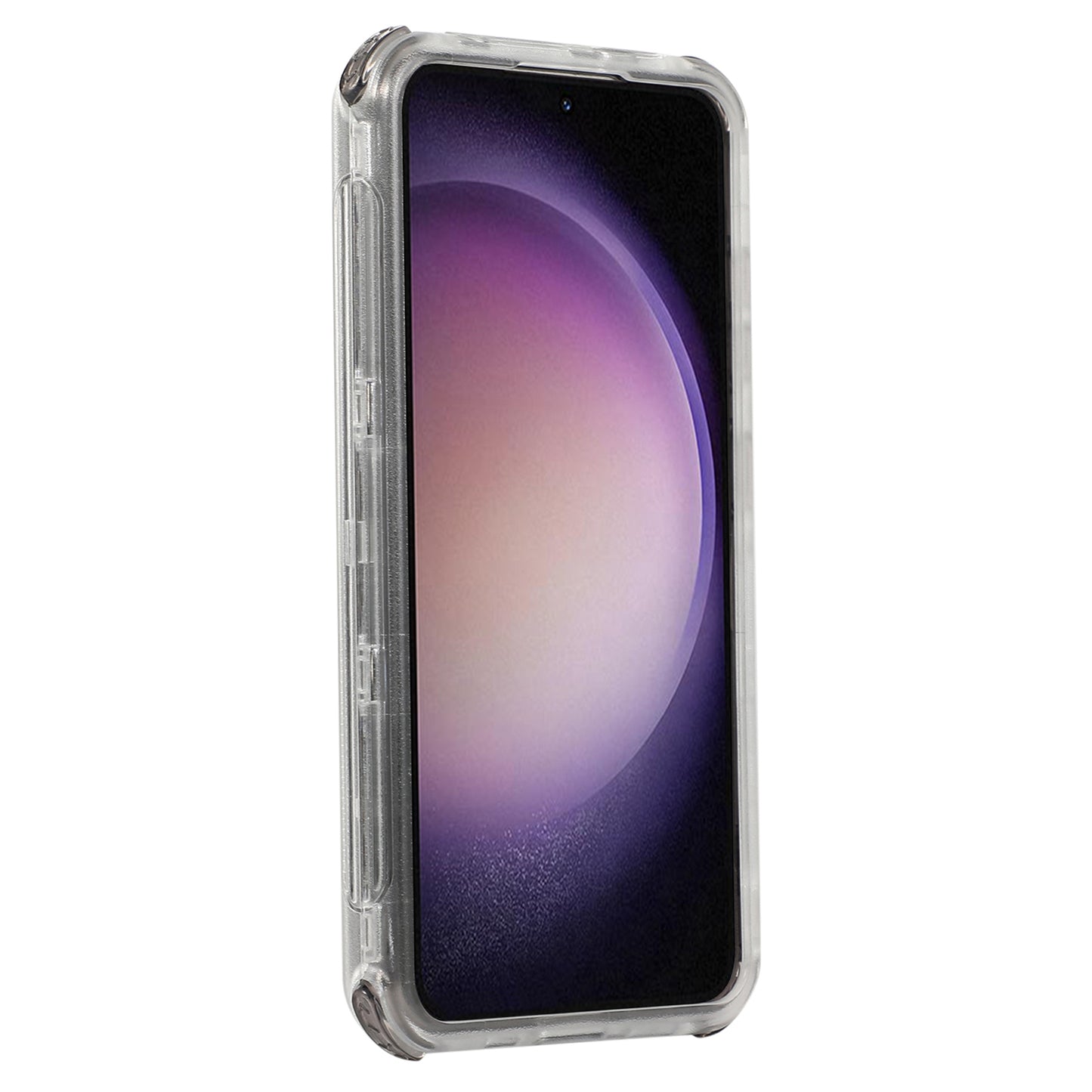 For Samsung Galaxy S24+ Slide Belt Holster Phone Case Kickstand Matte Cover - Transparent Black