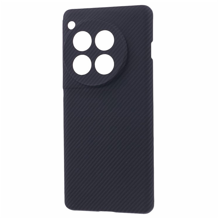 For OnePlus 12 5G Cell Phone Case 600D Fine Texture Aramid Fiber Cover (Precise Lens Hole) - Black