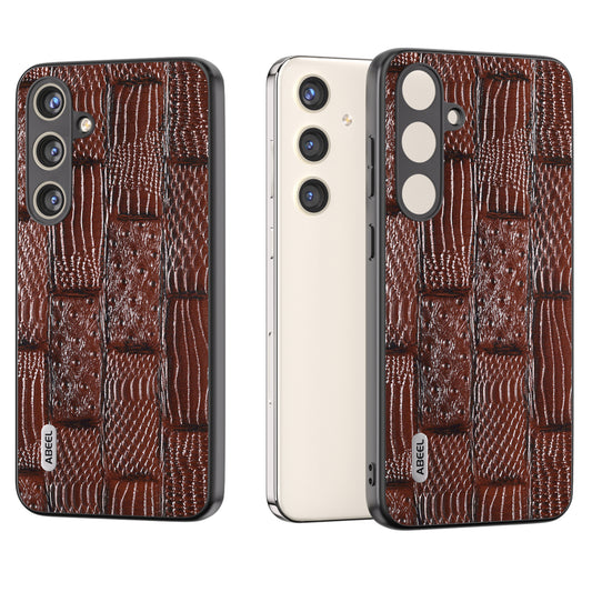 ABEEL For Samsung Galaxy S24+ Case Mahjong Texture Anti-Drop Protective Phone Cover - Brown