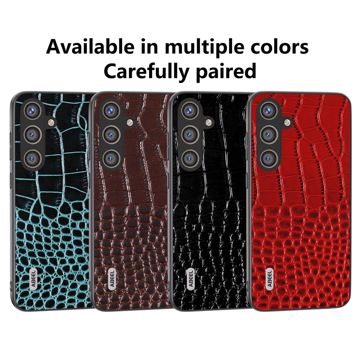 ABEEL For Samsung Galaxy S24 Crocodile Texture Phone Case Camera Protection Cover  - Red