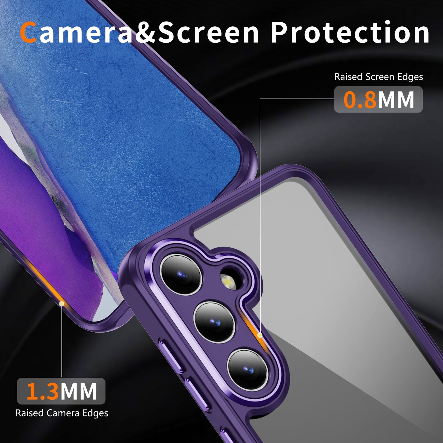For Samsung Galaxy S24 TPU+Acrylic 2-in-1 Phone Case Metal Lens Frame Clear Cover - Dark Purple
