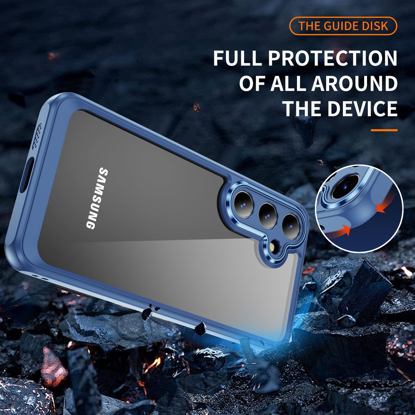 For Samsung Galaxy S24+ TPU+Acrylic Case Metal Lens Frame Ultra Transparent - Blue