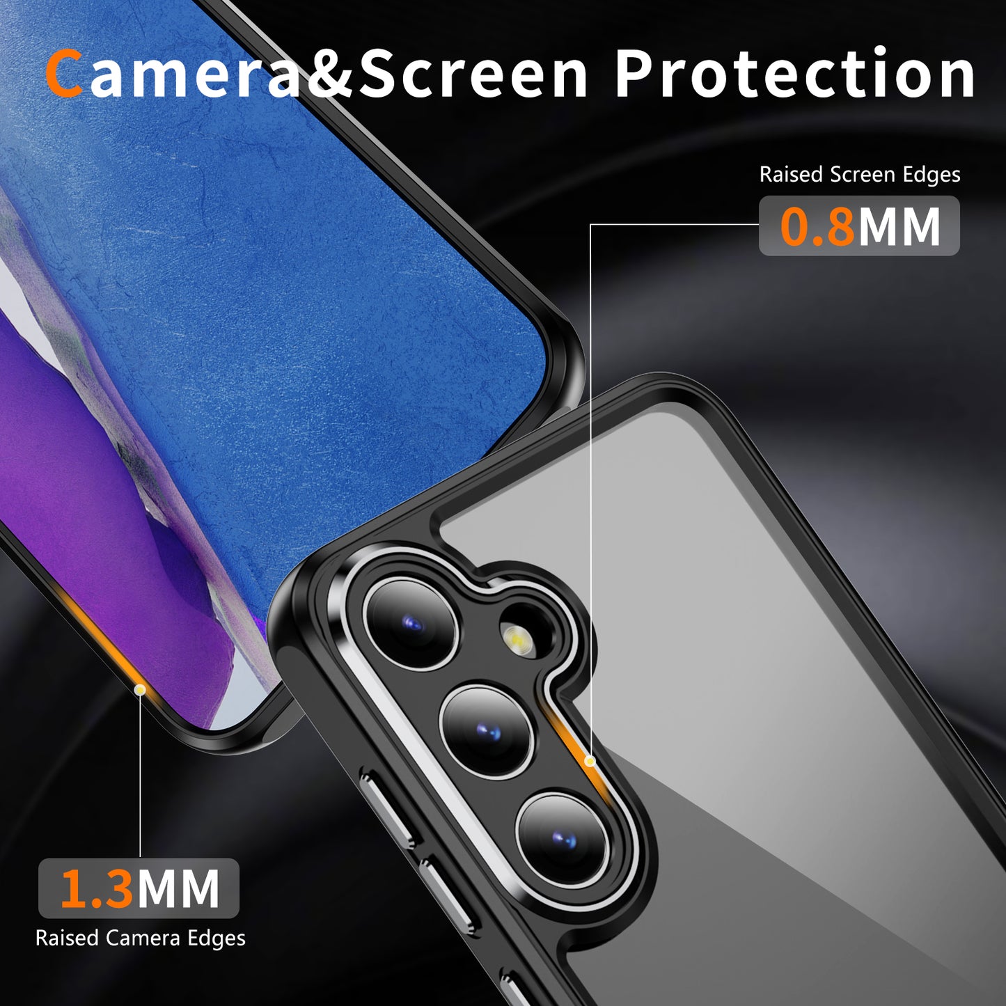 For Samsung Galaxy S24+ TPU+Acrylic Case Metal Lens Frame Ultra Transparent - Black