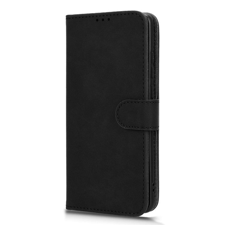 For OnePlus 12 5G Skin-Feel Leather Flip Case Wallet Stand Phone Cover - Black