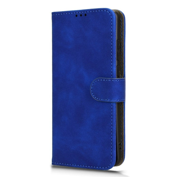 For OnePlus 12 5G Skin-Feel Leather Flip Case Wallet Stand Phone Cover - Blue
