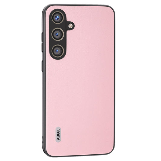 ABEEL For Samsung Galaxy S24 Case Slim-Fit PU Leather+PC Smooth-touch Protective Back Cover - Pink