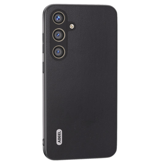 ABEEL For Samsung Galaxy S24+ Case Scratch-proof PU Leather+PC Phone Back Protector - Black