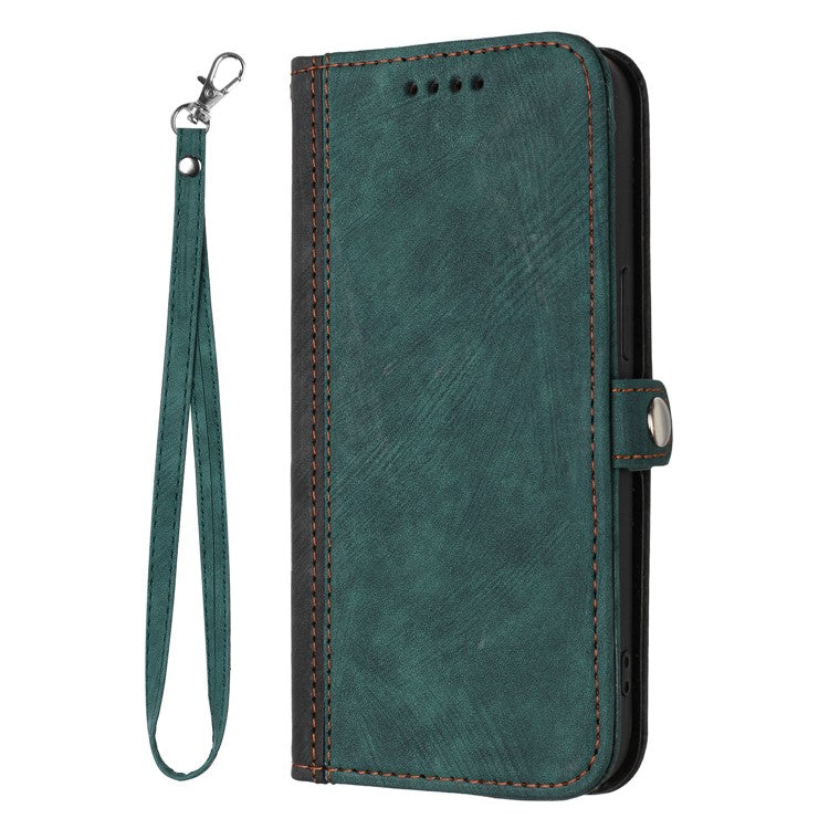YX0020 For OnePlus 12 5G Leather Wallet Phone Case Side Magnetic Button - Blackish Green
