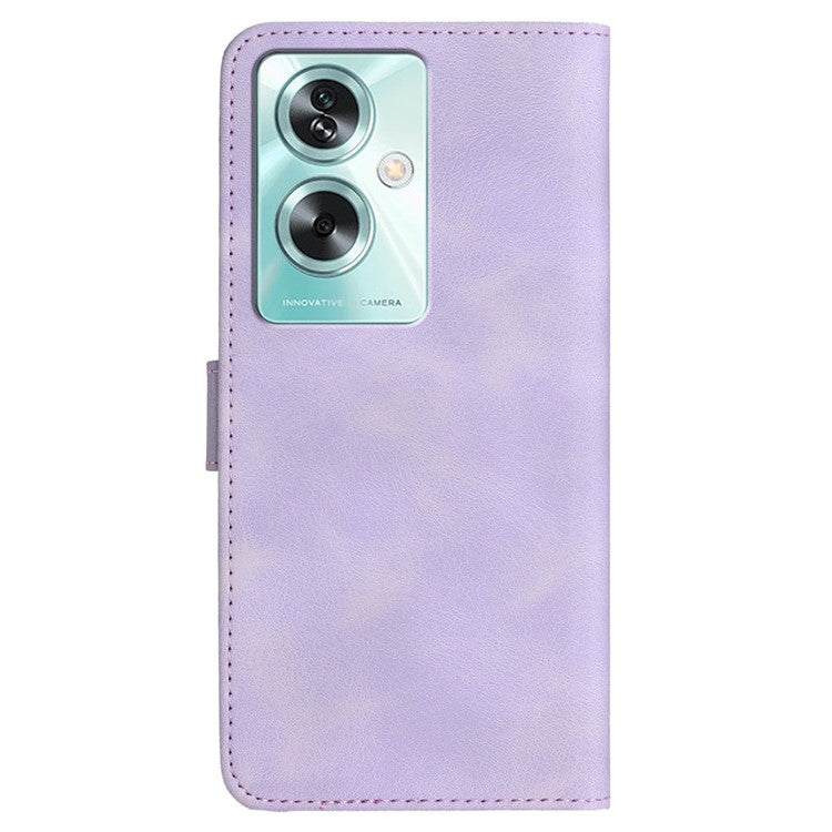 YX0030 For Oppo A79 5G / A2 5G Leather Case Smile Pattern Flip Magnetic Cover - Purple