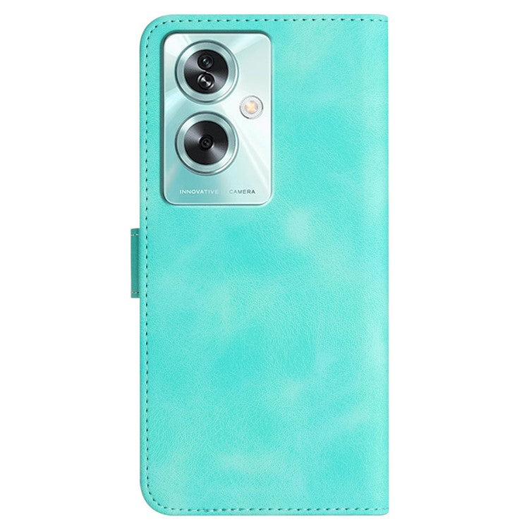 YX0030 For Oppo A79 5G / A2 5G Leather Case Smile Pattern Flip Magnetic Cover - Baby Blue
