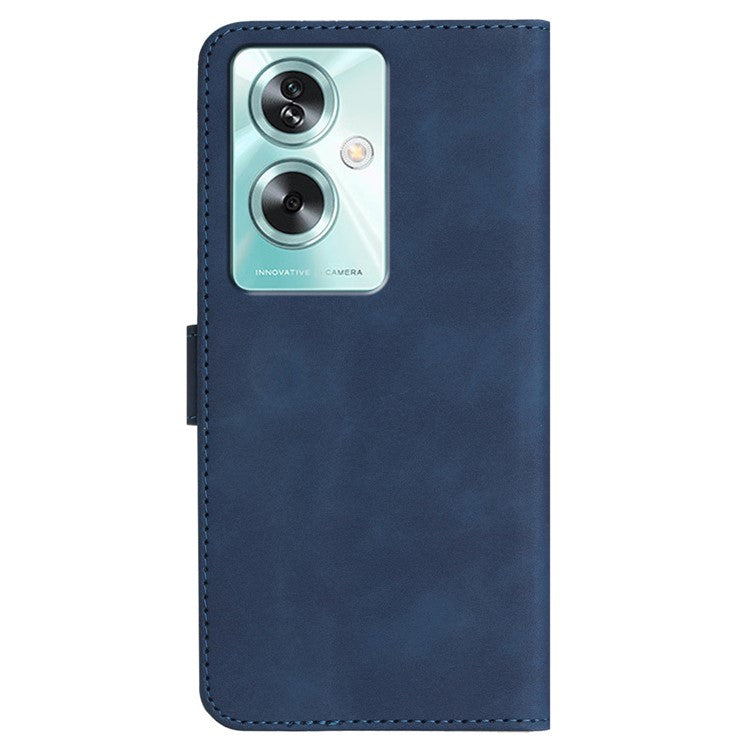YX0030 For Oppo A79 5G / A2 5G Leather Case Smile Pattern Flip Magnetic Cover - Sapphire