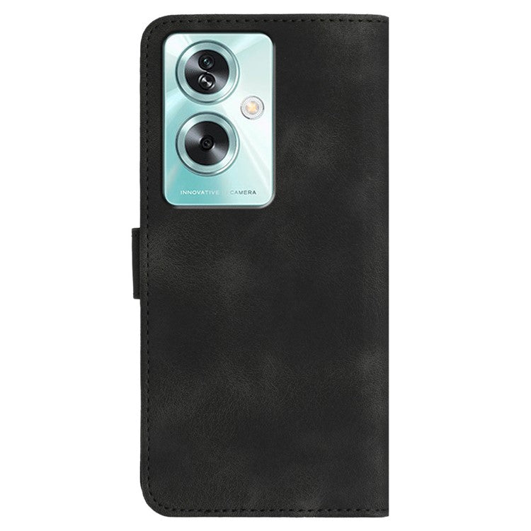 YX0030 For Oppo A79 5G / A2 5G Leather Case Smile Pattern Flip Magnetic Cover - Black