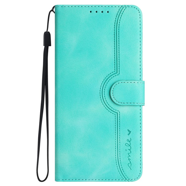 YX0030 For OnePlus 12 5G Leather Wallet Flip Cover Smile Pattern Phone Case Stand - Baby Blue