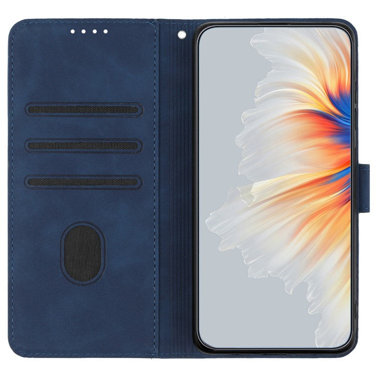 YX0030 For OnePlus 12 5G Leather Wallet Flip Cover Smile Pattern Phone Case Stand - Sapphire