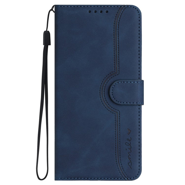 YX0030 For OnePlus 12 5G Leather Wallet Flip Cover Smile Pattern Phone Case Stand - Sapphire