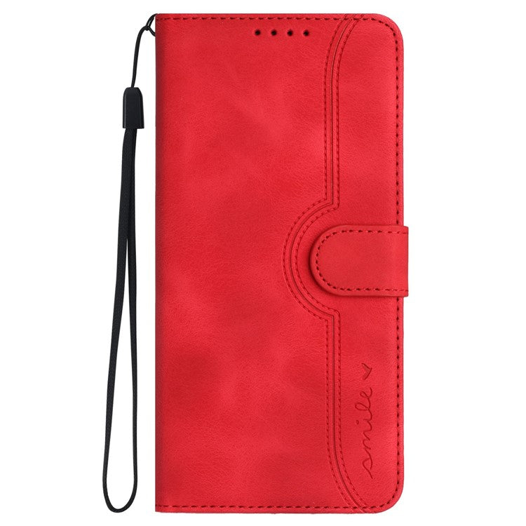 YX0030 For OnePlus 12 5G Leather Wallet Flip Cover Smile Pattern Phone Case Stand - Red