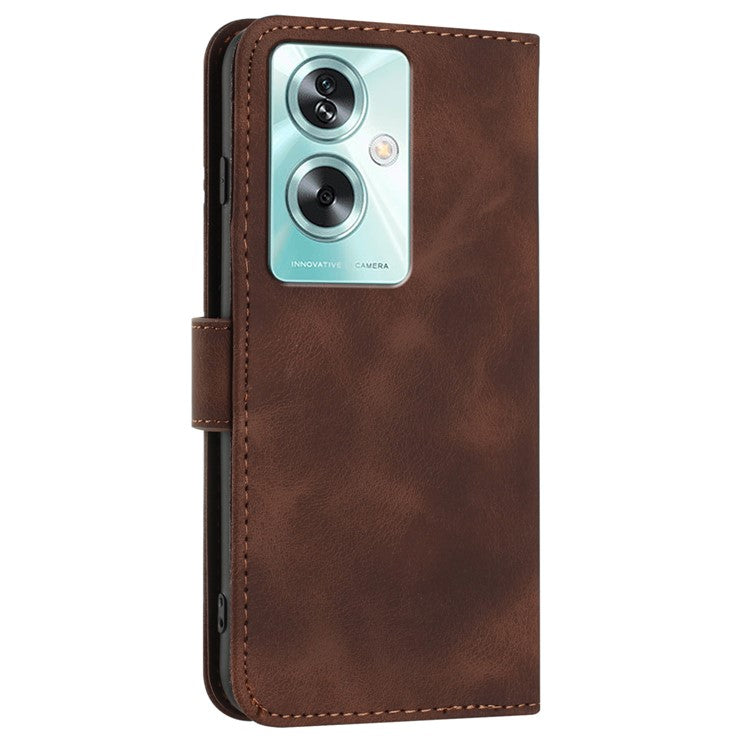 YX0040 For Oppo A79 5G / A2 5G Geometric Phone Case PU Leather Magnetic Closure Cover - Coffee