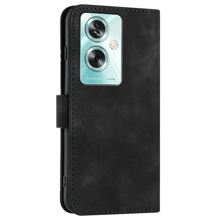 YX0040 For Oppo A79 5G / A2 5G Geometric Phone Case PU Leather Magnetic Closure Cover - Black